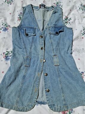 Vintage 90s Starlet Denim Longline Vest